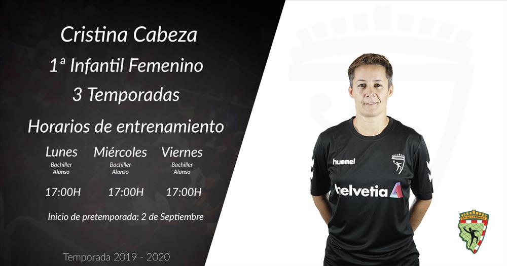 Cristina Cabeza entrenadora 1ª infantil femenina temporada 2019-2020