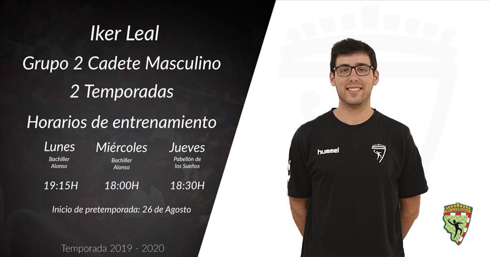 Iker Leal entrenador de 2ª cadete masculino temporada 2019-2020