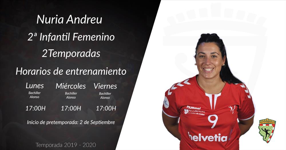 Nuria Andreu entrenadora de 2ª infantil femenina temporada 2019-2020