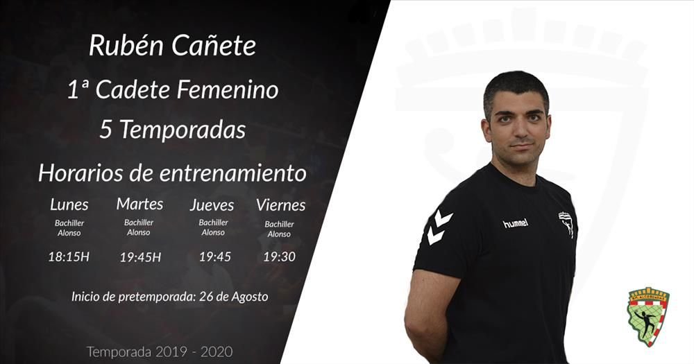 Rubén Cañete entrenador 1ª cadete femenino temporada 2019-2020