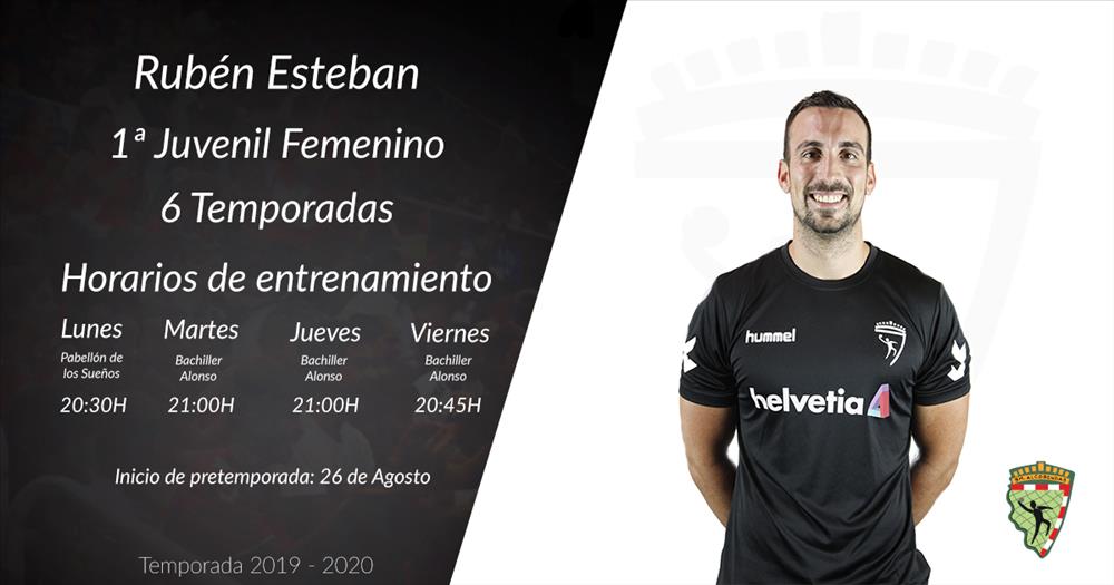 Rubén Esteban entrenador de 1ª juvenil femenina temporada 2019-2020