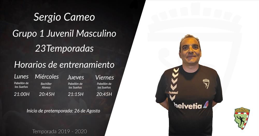 Sergio Cameno entrandor juvenil masculino temporada 2019-2020